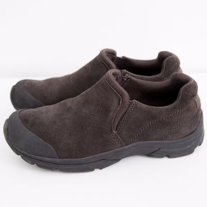 Lands End Black Slip On Suede Walking Shoe